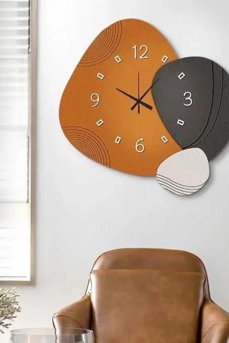 Modern Abstract Design Geometric Wooden Wall Clock