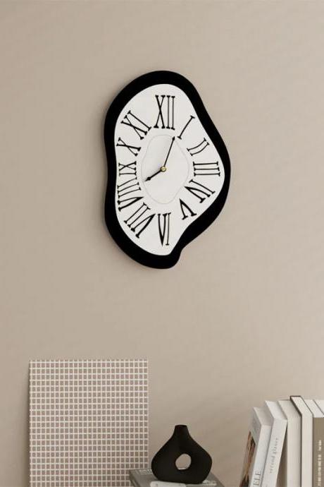 Modern Melting Design Wall Clock With Roman Numerals