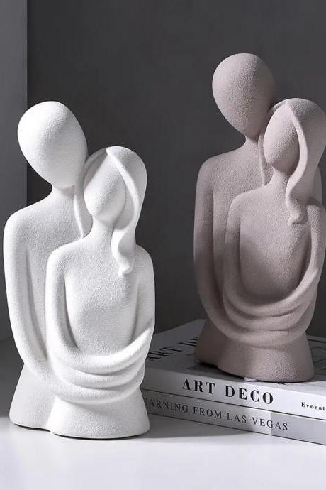 Modern Abstract Couple Sculptures Home Decor Figurines
