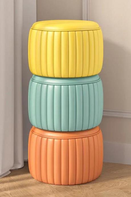 Set Of Three Colorful Modern Stackable Storage Stools