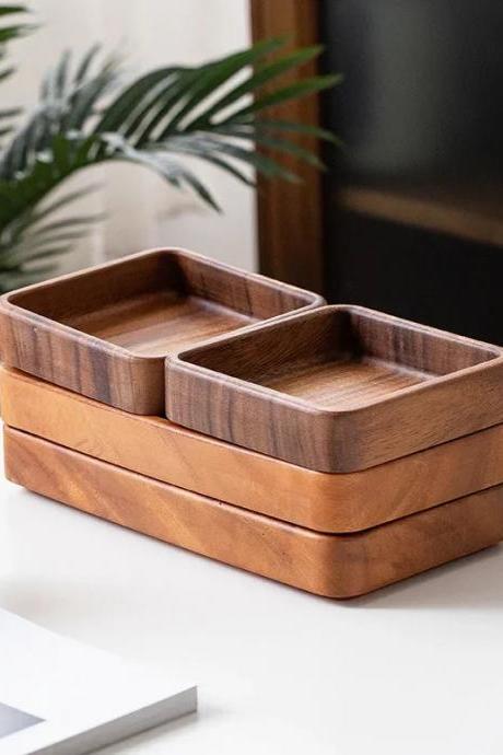 Elegant Wooden Desk Organizer With Dual Compartments