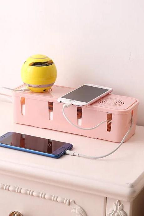 Multi-device Charging Station Organizer With Cable Management