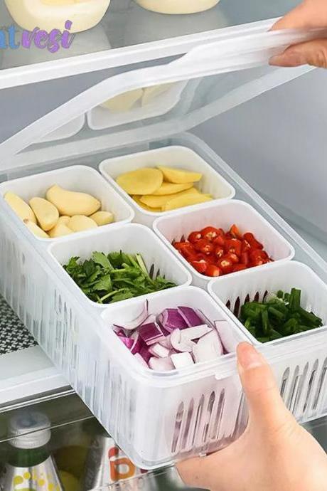 Stackable Refrigerator Clear Organizer Bins With Lids - 4 Pieces