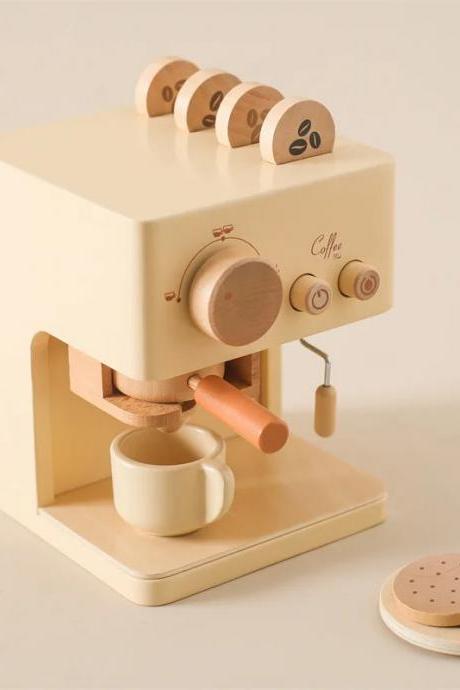 Wooden Pretend Play Espresso Coffee Machine Set