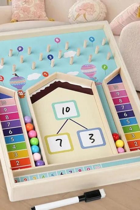 Childrens Educational Wooden Math Board Game Toy