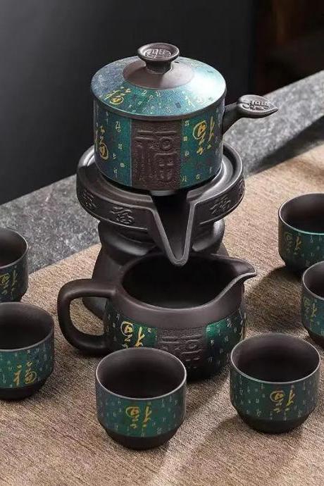 Traditional Chinese Tea Set With Teapot And Cups