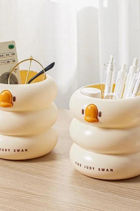 Cute Swan-shaped Desk Organizer For Accessories Storage