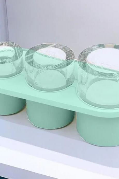 4-slot Mint Green Yogurt Maker With Glass Jars