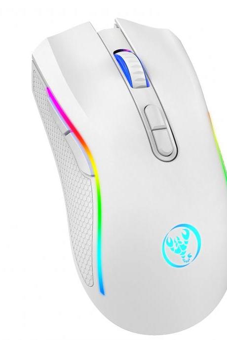 Ergonomic Rgb Gaming Mouse, Wireless, Rechargeable, Lightweight