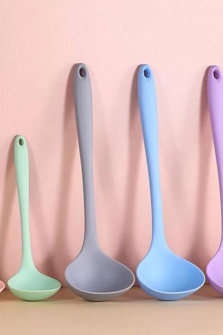 Set Of 5 Colorful Silicone Kitchen Serving Ladles