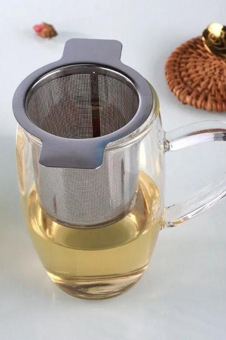 Glass Tea Mug With Integrated Stainless Steel Infuser