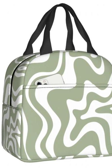 Abstract Camo Design Compact Insulated Lunch Bag