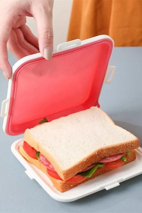 Portable Sandwich Container With Secure Snap Lid