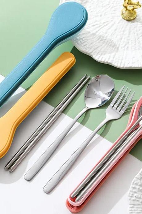 Stainless Steel Cutlery Set With Colorful Silicone Handles
