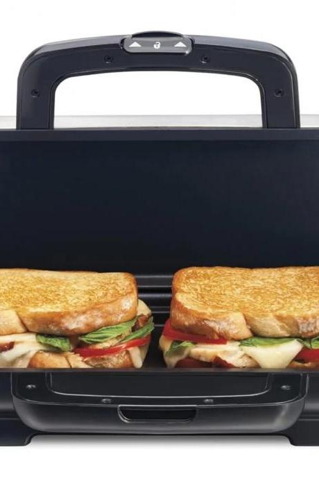 Non-stick Electric Sandwich Maker With Dual Pockets