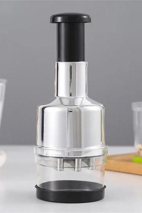 Stainless Steel Manual Food Chopper With Hand Push
