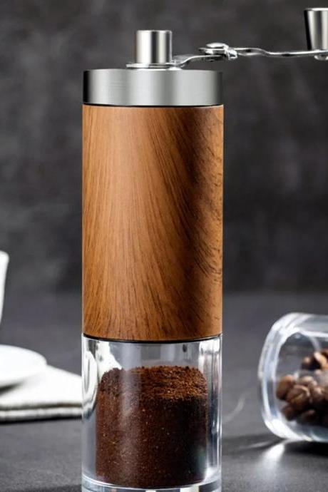Premium Wooden Manual Coffee Grinder With Adjustable Settings