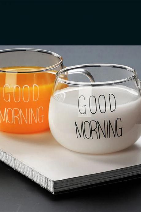 Good Morning Double-walled Glass Coffee Mugs Set