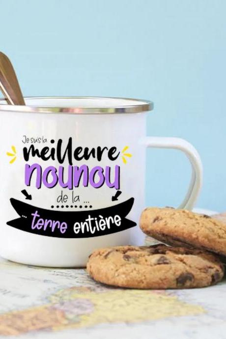Nanny Enamel Mug With Cookies Gift Idea