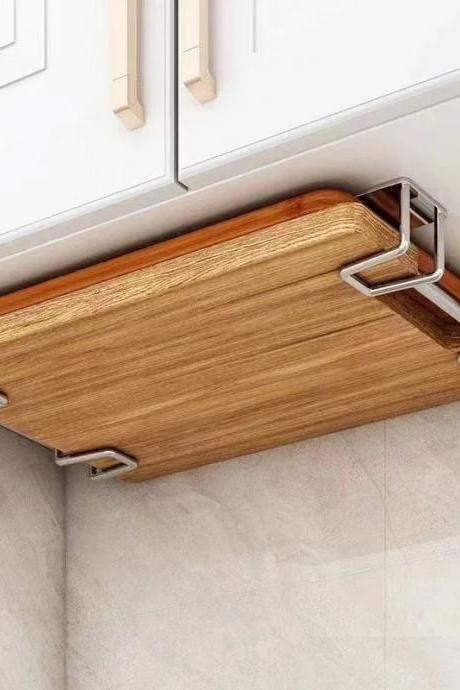 Wall-mounted Wooden Cutting Board Storage Rack Holder