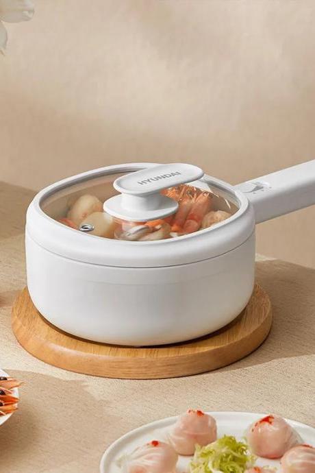 White Electric Pot Cooker With Transparent Lid