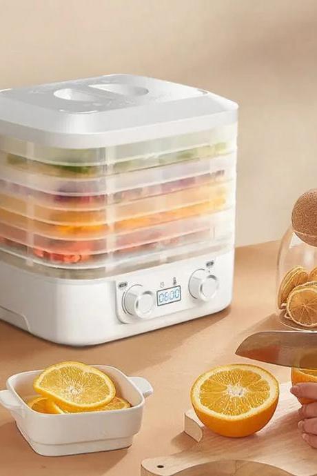 Electric Food Dehydrator With Adjustable Trays And Timer