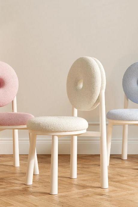 Modern Donut Backrest Accent Chairs In Pastel Colors