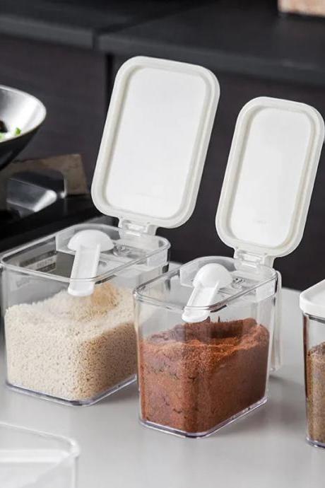 Airtight Clear Food Storage Containers With Scoops Set