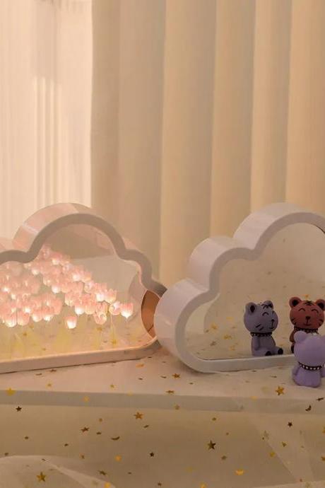 Childrens Led Night Light Cloud Lamp With Mini Figures