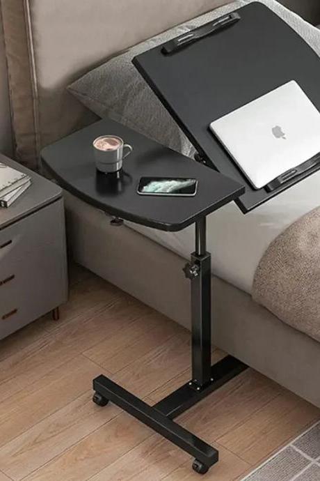 Adjustable Height Overbed Laptop Desk With Wheels