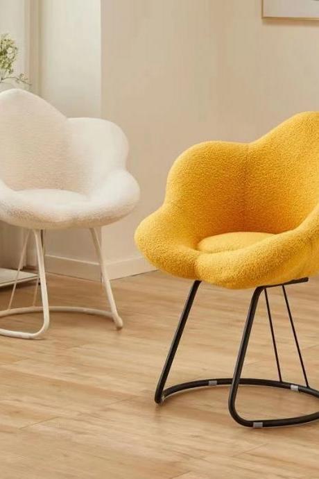 Modern Plush Flower-shaped Accent Chairs, Two-pack Set