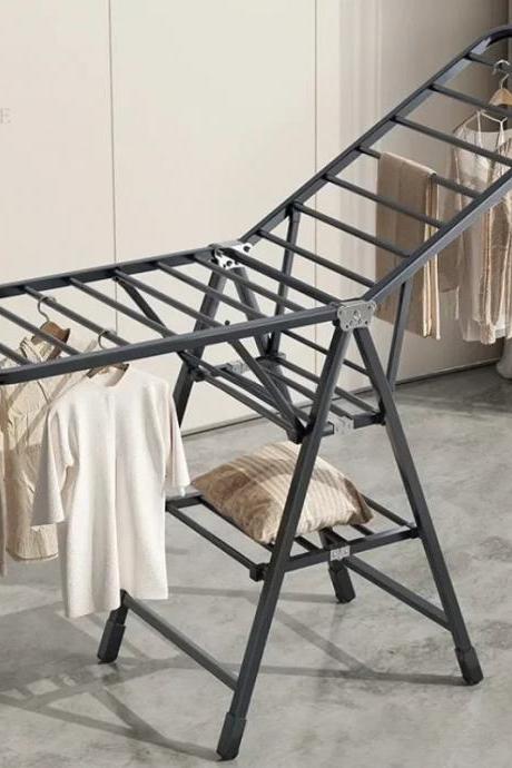 Collapsible Metal Clothes Drying Rack With Spacious Design