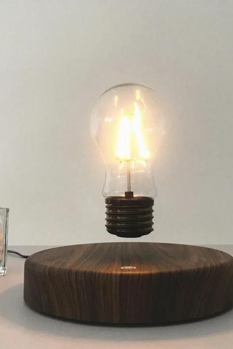 Levitating Wooden Base Vintage Light Bulb Lamp