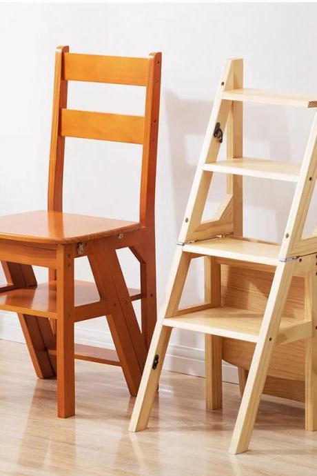 2-in-1 Wooden Convertible Ladder Chair With Steps