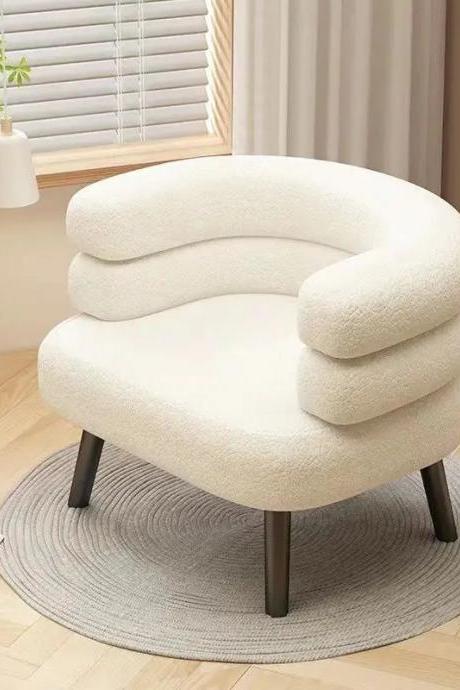 Modern Plush Armchair With Sturdy Wooden Legs