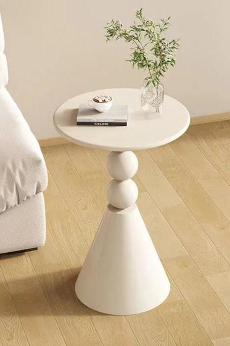 Modern Geometric Base Round Top Accent Table