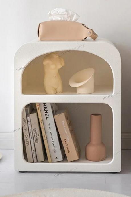 Modern White Curved Bookshelf With Elegant Design