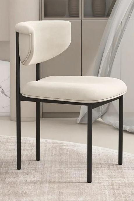 Modern Velvet Dining Chair With Metal Legs