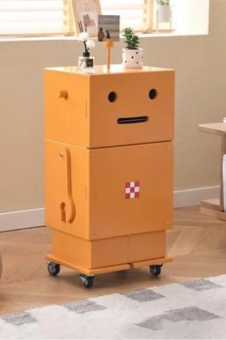 Modern Mobile Wooden Cabinet With Character Face Design
