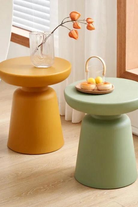 Modern Round Side Tables In Duo-tone Design