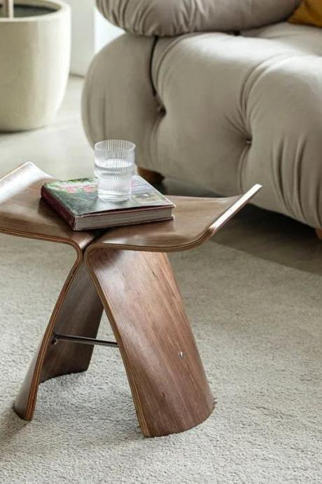 Modern Bentwood Side Table With Minimalist Design