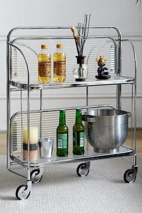 3-tier Metal Utility Rolling Cart With Wheels