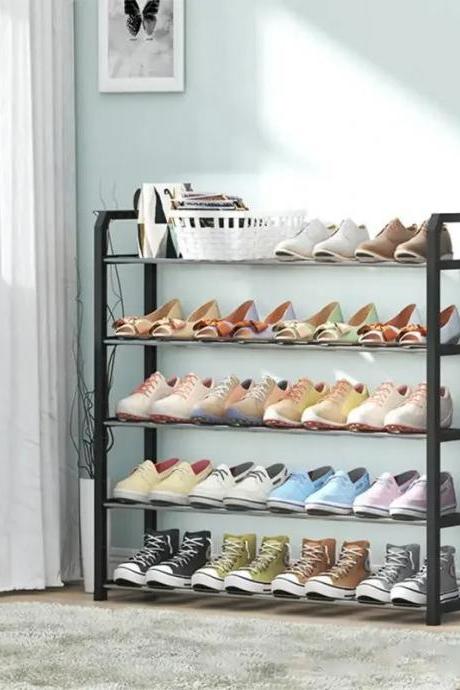 5-tier Metal Shoe Organizer Rack For Home Storage