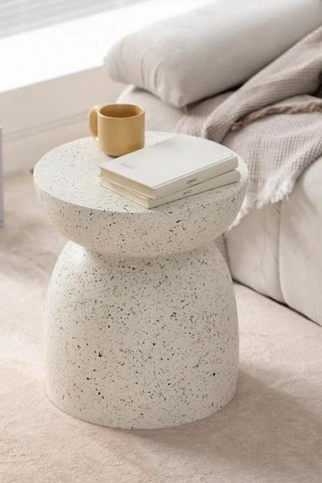 Minimalist Terrazzo Side Table For Modern Living Room