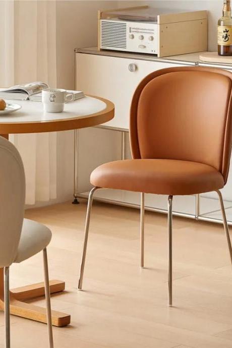Modern Mid-century Dining Chair With Metal Legs