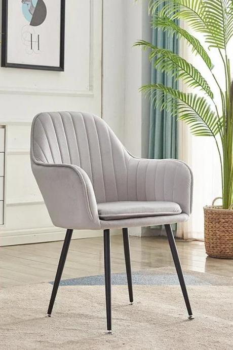 Modern Velvet Upholstered Accent Chair With Metal Legs