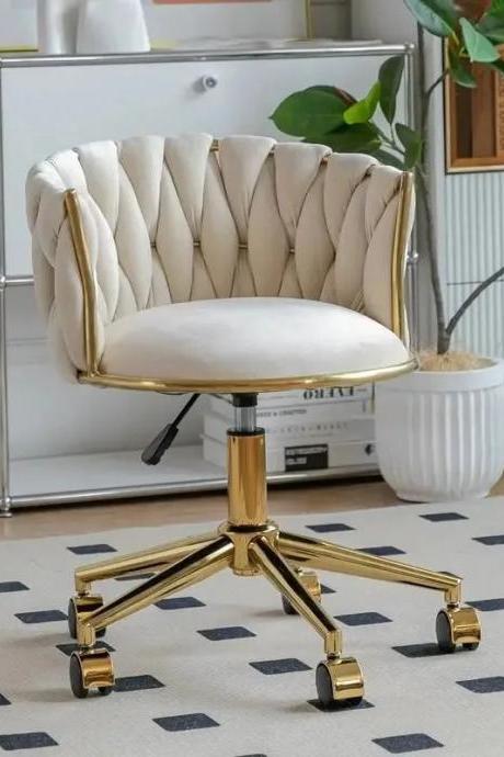 Elegant Velvet Shell Back Home Office Desk Chair