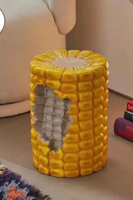 Novelty Corn Cob Shaped Ceramic Side Stool Table