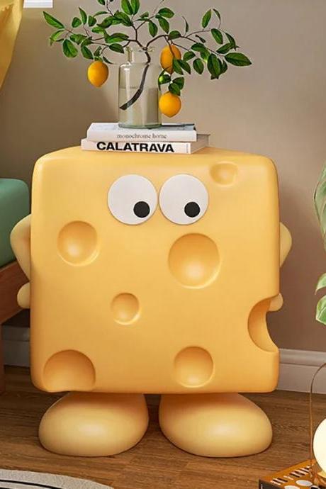 Cute Cheese Block Cartoon Character Side Table