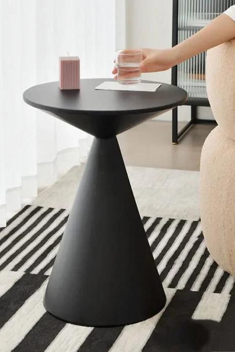 Modern Cone-shaped Black Side Table Minimalist Design